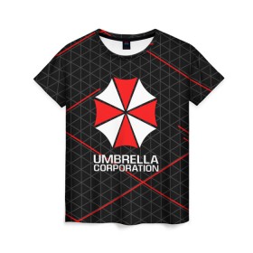 Женская футболка 3D с принтом UMBRELLA CORP в Курске, 100% полиэфир ( синтетическое хлопкоподобное полотно) | прямой крой, круглый вырез горловины, длина до линии бедер | ada wong | biohazard | leon | nemesis | project resistance | raccoon city | re2 | resident evil 2 | rpd | stars | umbrella | ада вонг | амбрелла | немесис | ужасы