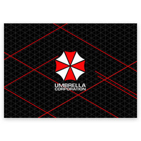 Поздравительная открытка с принтом UMBRELLA CORP | АМБРЕЛЛА КОРП в Курске, 100% бумага | плотность бумаги 280 г/м2, матовая, на обратной стороне линовка и место для марки
 | ada wong | biohazard | leon | nemesis | project resistance | raccoon city | re2 | resident evil 2 | rpd | stars | umbrella | ада вонг | амбрелла | немесис | ужасы