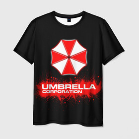 Мужская футболка 3D с принтом Umbrella Corporation в Курске, 100% полиэфир | прямой крой, круглый вырез горловины, длина до линии бедер | corporation | umbrella | umbrella corporation | амбрела | амбрелла корпорейшн | военная корпорация | корпорация | фармацевтическая корпорация