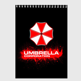 Скетчбук с принтом Umbrella Corporation в Курске, 100% бумага
 | 48 листов, плотность листов — 100 г/м2, плотность картонной обложки — 250 г/м2. Листы скреплены сверху удобной пружинной спиралью | Тематика изображения на принте: corporation | umbrella | umbrella corporation | амбрела | амбрелла корпорейшн | военная корпорация | корпорация | фармацевтическая корпорация