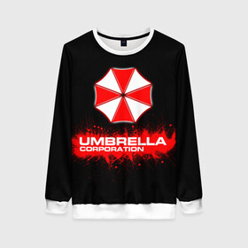 Женский свитшот 3D с принтом Umbrella Corporation в Курске, 100% полиэстер с мягким внутренним слоем | круглый вырез горловины, мягкая резинка на манжетах и поясе, свободная посадка по фигуре | corporation | umbrella | umbrella corporation | амбрела | амбрелла корпорейшн | военная корпорация | корпорация | фармацевтическая корпорация