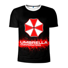Мужская футболка 3D спортивная с принтом Umbrella Corporation в Курске, 100% полиэстер с улучшенными характеристиками | приталенный силуэт, круглая горловина, широкие плечи, сужается к линии бедра | Тематика изображения на принте: corporation | umbrella | umbrella corporation | амбрела | амбрелла корпорейшн | военная корпорация | корпорация | фармацевтическая корпорация