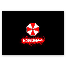 Поздравительная открытка с принтом Umbrella Corporation в Курске, 100% бумага | плотность бумаги 280 г/м2, матовая, на обратной стороне линовка и место для марки
 | Тематика изображения на принте: corporation | umbrella | umbrella corporation | амбрела | амбрелла корпорейшн | военная корпорация | корпорация | фармацевтическая корпорация