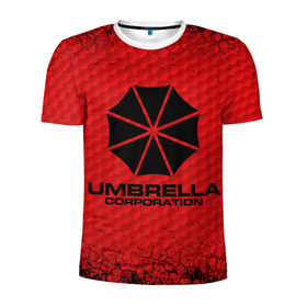 Мужская футболка 3D спортивная с принтом Umbrella Corporation в Курске, 100% полиэстер с улучшенными характеристиками | приталенный силуэт, круглая горловина, широкие плечи, сужается к линии бедра | corporation | umbrella | umbrella corporation | амбрела | амбрелла корпорейшн | военная корпорация | корпорация | фармацевтическая корпорация