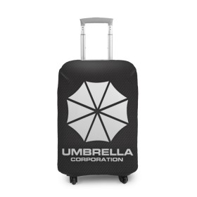 Чехол для чемодана 3D с принтом Umbrella Corporation в Курске, 86% полиэфир, 14% спандекс | двустороннее нанесение принта, прорези для ручек и колес | corporation | umbrella | umbrella corporation | амбрела | амбрелла корпорейшн | военная корпорация | корпорация | фармацевтическая корпорация