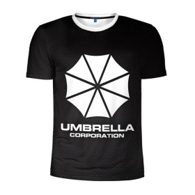 Мужская футболка 3D спортивная с принтом Umbrella Corporation в Курске, 100% полиэстер с улучшенными характеристиками | приталенный силуэт, круглая горловина, широкие плечи, сужается к линии бедра | corporation | umbrella | umbrella corporation | амбрела | амбрелла корпорейшн | военная корпорация | корпорация | фармацевтическая корпорация