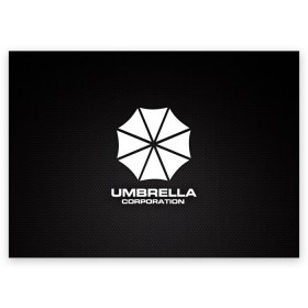 Поздравительная открытка с принтом Umbrella Corporation в Курске, 100% бумага | плотность бумаги 280 г/м2, матовая, на обратной стороне линовка и место для марки
 | corporation | umbrella | umbrella corporation | амбрела | амбрелла корпорейшн | военная корпорация | корпорация | фармацевтическая корпорация