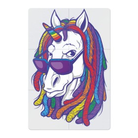 Магнитный плакат 2Х3 с принтом Rasta Unicorn в Курске, Полимерный материал с магнитным слоем | 6 деталей размером 9*9 см | bob | bobmarley | dreadlocks | horse | rasta | unicorn | боб марли | дредлок | дредлоки | дреды | единорог | лошадь | раста | растаман | цвет