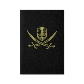 Обложка для паспорта матовая кожа с принтом Анонимус Пират в Курске, натуральная матовая кожа | размер 19,3 х 13,7 см; прозрачные пластиковые крепления | anonymous | v   значит вендетта | анонимус | анонимусы | вендетта | гай фокс | гая фокса | женскую | купить | маска | маска v | мужскую | пират | пирата | с анонимусом | с маской | с пиратом | хакер | хактивизм