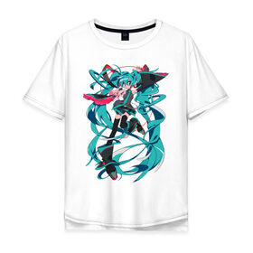 Мужская футболка хлопок Oversize с принтом Hatsune Miku Expo в Курске, 100% хлопок | свободный крой, круглый ворот, “спинка” длиннее передней части | hatsune miku | miku hatsune | vocaloid | вокалоид | мику хатсуне | мику хатсунэ | мику хацуне | мику хацунэ | хатсуне мику | хатсунэ мику | хацуне мику | хацунэ мику