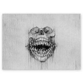Поздравительная открытка с принтом Dentist skull в Курске, 100% бумага | плотность бумаги 280 г/м2, матовая, на обратной стороне линовка и место для марки
 | blood | dentist | skull | teeth | губы | дантист | день стоматолога | зубной | зубы | кровь | подарок | стоматолог | череп