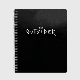 Тетрадь с принтом The Outsider в Курске, 100% бумага | 48 листов, плотность листов — 60 г/м2, плотность картонной обложки — 250 г/м2. Листы скреплены сбоку удобной пружинной спиралью. Уголки страниц и обложки скругленные. Цвет линий — светло-серый
 | king | outsider | stephen | stephen king | кинг | книга | роман | сериал | стивен | стивен кинг | чужак