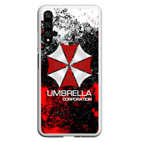 Чехол для Honor 20 с принтом UMBRELLA CORP в Курске, Силикон | Область печати: задняя сторона чехла, без боковых панелей | biohazard | biohazard 7 | crocodile | fang | game | hand | monster | new umbrella | resident evil | resident evil 7 | umbrella | umbrella corp | umbrella corporation | zombie | обитель