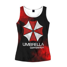 Женская майка 3D с принтом UMBRELLA CORP в Курске, 100% полиэстер | круглая горловина, прямой силуэт, длина до линии бедра | biohazard | biohazard 7 | crocodile | fang | game | hand | monster | new umbrella | resident evil | resident evil 7 | umbrella | umbrella corp | umbrella corporation | zombie | обитель