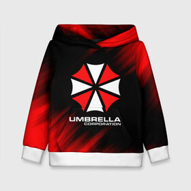 Детская толстовка 3D с принтом Umbrella Corporation в Курске, 100% полиэстер | двухслойный капюшон со шнурком для регулировки, мягкие манжеты на рукавах и по низу толстовки, спереди карман-кенгуру с мягким внутренним слоем | corp | corporation | resident evil | umbrella | umbrella corporation | зомби апокалипсис | зонт | игра