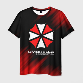 Мужская футболка 3D с принтом Umbrella Corporation в Курске, 100% полиэфир | прямой крой, круглый вырез горловины, длина до линии бедер | corp | corporation | resident evil | umbrella | umbrella corporation | зомби апокалипсис | зонт | игра