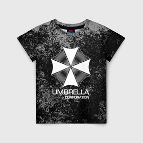 Детская футболка 3D с принтом UMBRELLA CORP в Курске, 100% гипоаллергенный полиэфир | прямой крой, круглый вырез горловины, длина до линии бедер, чуть спущенное плечо, ткань немного тянется | Тематика изображения на принте: biohazard | biohazard 7 | crocodile | fang | game | hand | monster | new umbrella | resident evil | resident evil 7 | umbrella | umbrella corp | umbrella corporation | zombie | обитель