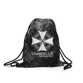 Рюкзак-мешок 3D с принтом UMBRELLA CORP в Курске, 100% полиэстер | плотность ткани — 200 г/м2, размер — 35 х 45 см; лямки — толстые шнурки, застежка на шнуровке, без карманов и подкладки | biohazard | biohazard 7 | crocodile | fang | game | hand | monster | new umbrella | resident evil | resident evil 7 | umbrella | umbrella corp | umbrella corporation | zombie | обитель