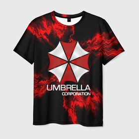 Мужская футболка 3D с принтом UMBRELLA CORP в Курске, 100% полиэфир | прямой крой, круглый вырез горловины, длина до линии бедер | biohazard | biohazard 7 | crocodile | fang | game | hand | monster | new umbrella | resident evil | resident evil 7 | umbrella | umbrella corp | umbrella corporation | zombie | обитель