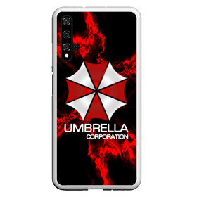 Чехол для Honor 20 с принтом UMBRELLA CORP в Курске, Силикон | Область печати: задняя сторона чехла, без боковых панелей | biohazard | biohazard 7 | crocodile | fang | game | hand | monster | new umbrella | resident evil | resident evil 7 | umbrella | umbrella corp | umbrella corporation | zombie | обитель