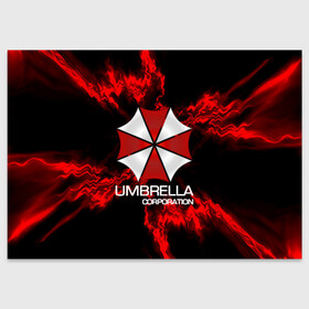 Поздравительная открытка с принтом UMBRELLA CORP в Курске, 100% бумага | плотность бумаги 280 г/м2, матовая, на обратной стороне линовка и место для марки
 | biohazard | biohazard 7 | crocodile | fang | game | hand | monster | new umbrella | resident evil | resident evil 7 | umbrella | umbrella corp | umbrella corporation | zombie | обитель