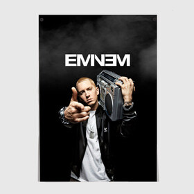 Постер с принтом EMINEM. в Курске, 100% бумага
 | бумага, плотность 150 мг. Матовая, но за счет высокого коэффициента гладкости имеет небольшой блеск и дает на свету блики, но в отличии от глянцевой бумаги не покрыта лаком | 