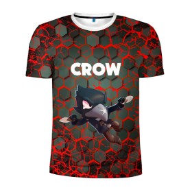 Мужская футболка 3D спортивная с принтом BRAWL STARS CROW. в Курске, 100% полиэстер с улучшенными характеристиками | приталенный силуэт, круглая горловина, широкие плечи, сужается к линии бедра | bea | bibi | brawl stars | colt | crow | el brown | leon | leon shark | max | nita | sally leon | shark | акула | беа | берли | биби | бравл старс | браун | ворон | кольт | леон | леон акула | макс | нита | шелли