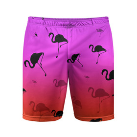 Мужские шорты спортивные с принтом Фламинго в Курске,  |  | Тематика изображения на принте: минимализм | прикольные картинки | прикольные надписи | розовый фламинго | фламинго