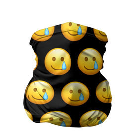 Бандана-труба 3D с принтом New Emoji в Курске, 100% полиэстер, ткань с особыми свойствами — Activecool | плотность 150‒180 г/м2; хорошо тянется, но сохраняет форму | crying | emoji | smile | smiling face with tear | tear | плачущий | слеза | смайлик | улыбка | эмодзи