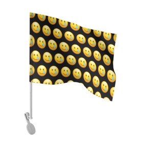 Флаг для автомобиля с принтом New Emoji в Курске, 100% полиэстер | Размер: 30*21 см | crying | emoji | smile | smiling face with tear | tear | плачущий | слеза | смайлик | улыбка | эмодзи