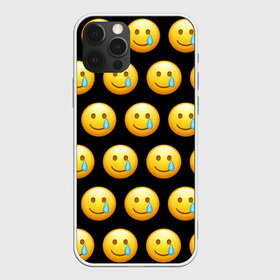 Чехол для iPhone 12 Pro Max с принтом New Emoji в Курске, Силикон |  | Тематика изображения на принте: crying | emoji | smile | smiling face with tear | tear | плачущий | слеза | смайлик | улыбка | эмодзи