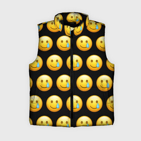 Женский жилет утепленный 3D с принтом New Emoji в Курске,  |  | crying | emoji | smile | smiling face with tear | tear | плачущий | слеза | смайлик | улыбка | эмодзи