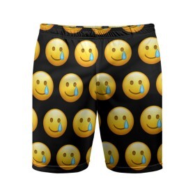Мужские шорты спортивные с принтом New Emoji в Курске,  |  | crying | emoji | smile | smiling face with tear | tear | плачущий | слеза | смайлик | улыбка | эмодзи