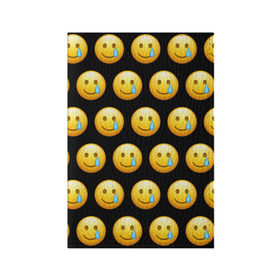 Обложка для паспорта матовая кожа с принтом New Emoji в Курске, натуральная матовая кожа | размер 19,3 х 13,7 см; прозрачные пластиковые крепления | crying | emoji | smile | smiling face with tear | tear | плачущий | слеза | смайлик | улыбка | эмодзи