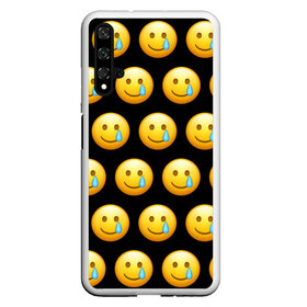 Чехол для Honor 20 с принтом New Emoji в Курске, Силикон | Область печати: задняя сторона чехла, без боковых панелей | Тематика изображения на принте: crying | emoji | smile | smiling face with tear | tear | плачущий | слеза | смайлик | улыбка | эмодзи