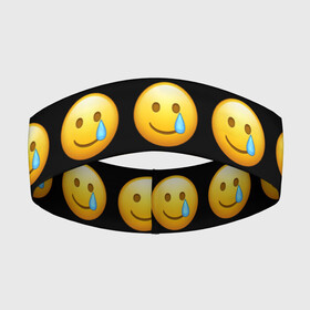 Повязка на голову 3D с принтом New Emoji в Курске,  |  | crying | emoji | smile | smiling face with tear | tear | плачущий | слеза | смайлик | улыбка | эмодзи