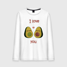 Мужской лонгслив хлопок с принтом AVOCADO LOVE в Курске, 100% хлопок |  | Тематика изображения на принте: avokado | авокадо