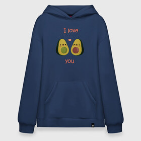 Худи SuperOversize хлопок с принтом AVOCADO LOVE в Курске, 70% хлопок, 30% полиэстер, мягкий начес внутри | карман-кенгуру, эластичная резинка на манжетах и по нижней кромке, двухслойный капюшон
 | avokado | авокадо