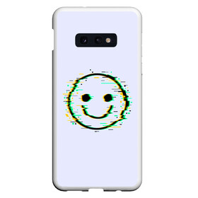 Чехол для Samsung S10E с принтом Smile в Курске, Силикон | Область печати: задняя сторона чехла, без боковых панелей | Тематика изображения на принте: art | ball | glitch | meme | smile | арт | глитч | интернет | мем | позитив | смайл | смайлик | смех | улыбка | юмор