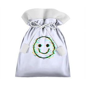 Подарочный 3D мешок с принтом Smile в Курске, 100% полиэстер | Размер: 29*39 см | art | ball | glitch | meme | smile | арт | глитч | интернет | мем | позитив | смайл | смайлик | смех | улыбка | юмор