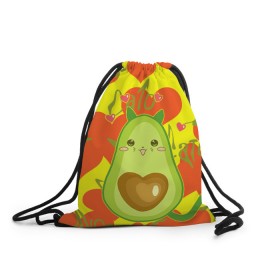 Рюкзак-мешок 3D с принтом авокадо в Курске, 100% полиэстер | плотность ткани — 200 г/м2, размер — 35 х 45 см; лямки — толстые шнурки, застежка на шнуровке, без карманов и подкладки | avocado | cat | cats | funny | авокадо | зеленый авокадо | кот