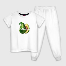 Детская пижама хлопок с принтом АВОКАДО в Курске, 100% хлопок |  брюки и футболка прямого кроя, без карманов, на брюках мягкая резинка на поясе и по низу штанин
 | Тематика изображения на принте: avocado | character | cute pictures | exotic | fruit | nut | vegan | vegetables | vegetarian | авокадо | веган | вегетарианец | милые картинки | овощи | орех | персонаж | фрукты | экзотика
