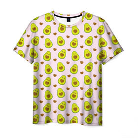 Мужская футболка 3D с принтом АВОКАДО в Курске, 100% полиэфир | прямой крой, круглый вырез горловины, длина до линии бедер | avocado | character | cute pictures | exotic | fruit | nut | vegan | vegetables | vegetarian | авокадо | веган | вегетарианец | милые картинки | овощи | орех | персонаж | фрукты | экзотика