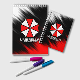 Блокнот с принтом UMBRELLA CORP в Курске, 100% бумага | 48 листов, плотность листов — 60 г/м2, плотность картонной обложки — 250 г/м2. Листы скреплены удобной пружинной спиралью. Цвет линий — светло-серый
 | ada wong | biohazard | leon | nemesis | project resistance | raccoon city | re2 | resident evil 2 | rpd | stars | umbrella | ада вонг | амбрелла | немесис | ужасы