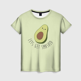 Женская футболка 3D с принтом Авокадо в Курске, 100% полиэфир ( синтетическое хлопкоподобное полотно) | прямой крой, круглый вырез горловины, длина до линии бедер | авокадо | мемы | минимализм | прикольные картинки | прикольные надписи | растение | фрукт