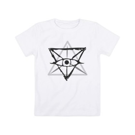 Детская футболка хлопок с принтом OKO II в Курске, 100% хлопок | круглый вырез горловины, полуприлегающий силуэт, длина до линии бедер | глаз | око | пирамида | треугольник