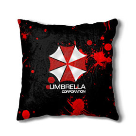 Подушка 3D с принтом UMBRELLA CORP в Курске, наволочка – 100% полиэстер, наполнитель – холлофайбер (легкий наполнитель, не вызывает аллергию). | состоит из подушки и наволочки. Наволочка на молнии, легко снимается для стирки | biohazard | biohazard 7 | crocodile | fang | game | hand | monster | new umbrella | resident evil | resident evil 7 | umbrella | umbrella corp | umbrella corporation | zombie | обитель