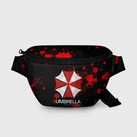 Поясная сумка 3D с принтом UMBRELLA CORP в Курске, 100% полиэстер | плотная ткань, ремень с регулируемой длиной, внутри несколько карманов для мелочей, основное отделение и карман с обратной стороны сумки застегиваются на молнию | biohazard | biohazard 7 | crocodile | fang | game | hand | monster | new umbrella | resident evil | resident evil 7 | umbrella | umbrella corp | umbrella corporation | zombie | обитель