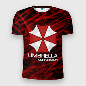 Мужская футболка 3D спортивная с принтом UMBRELLA CORP в Курске, 100% полиэстер с улучшенными характеристиками | приталенный силуэт, круглая горловина, широкие плечи, сужается к линии бедра | biohazard | biohazard 7 | crocodile | fang | game | hand | monster | new umbrella | resident evil | resident evil 7 | umbrella | umbrella corp | umbrella corporation | zombie | обитель