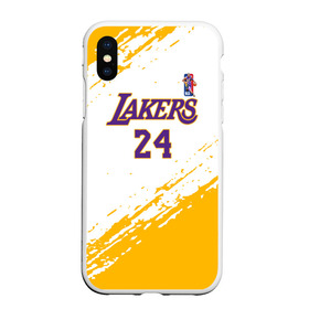 Чехол для iPhone XS Max матовый с принтом KOBE BRYANT в Курске, Силикон | Область печати: задняя сторона чехла, без боковых панелей | 24 | kobebryant | lakers | nba | баскетбол | баскетболист | коби брайант | лейкерс | нба | спорт